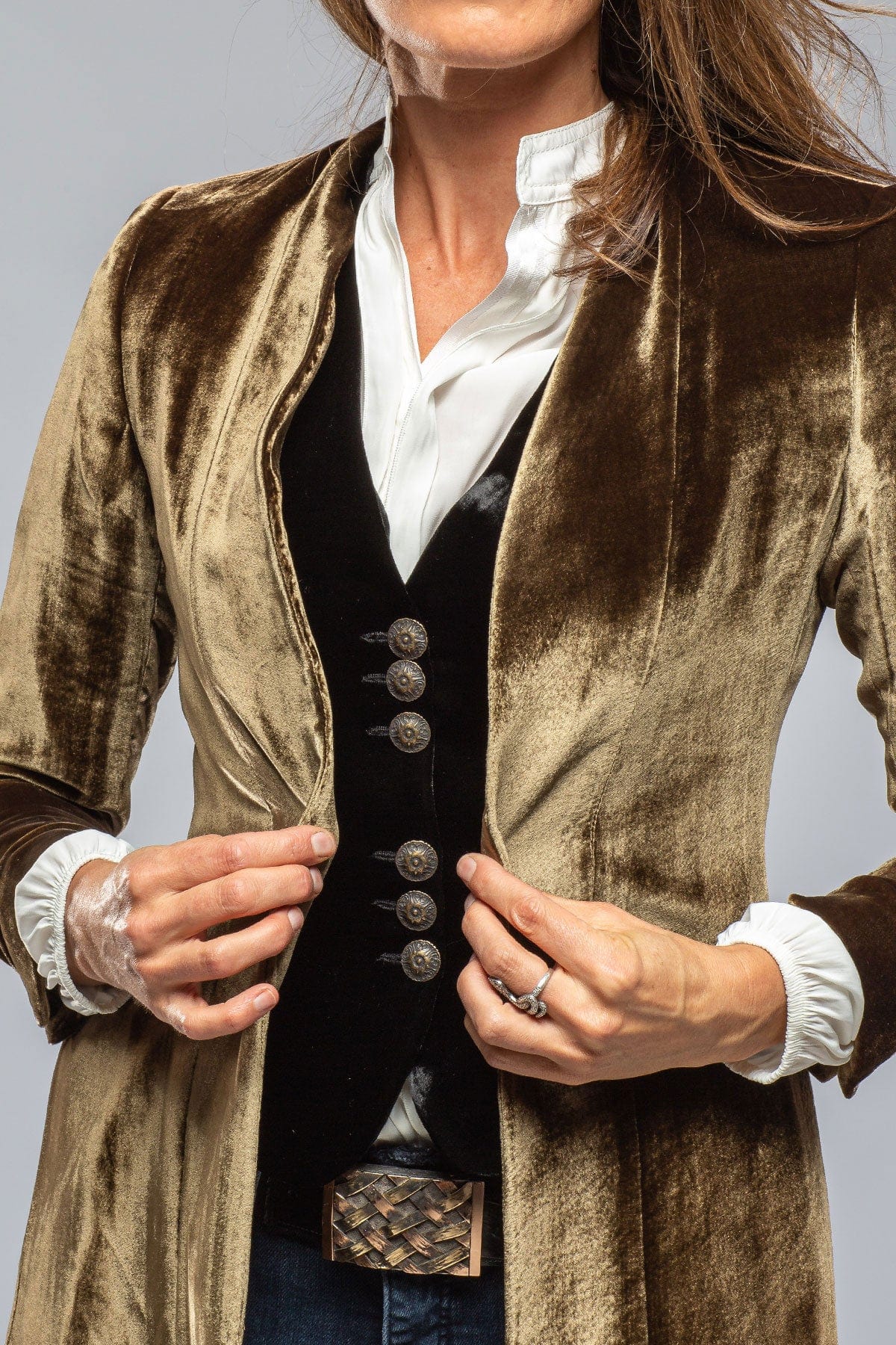 Women's long 2024 velvet cardigan