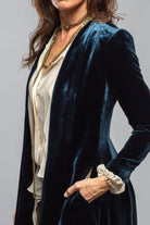 T.ba Long Morgana Silk Velvet Coat In Navy Blue Ladies - Tailored - Jackets