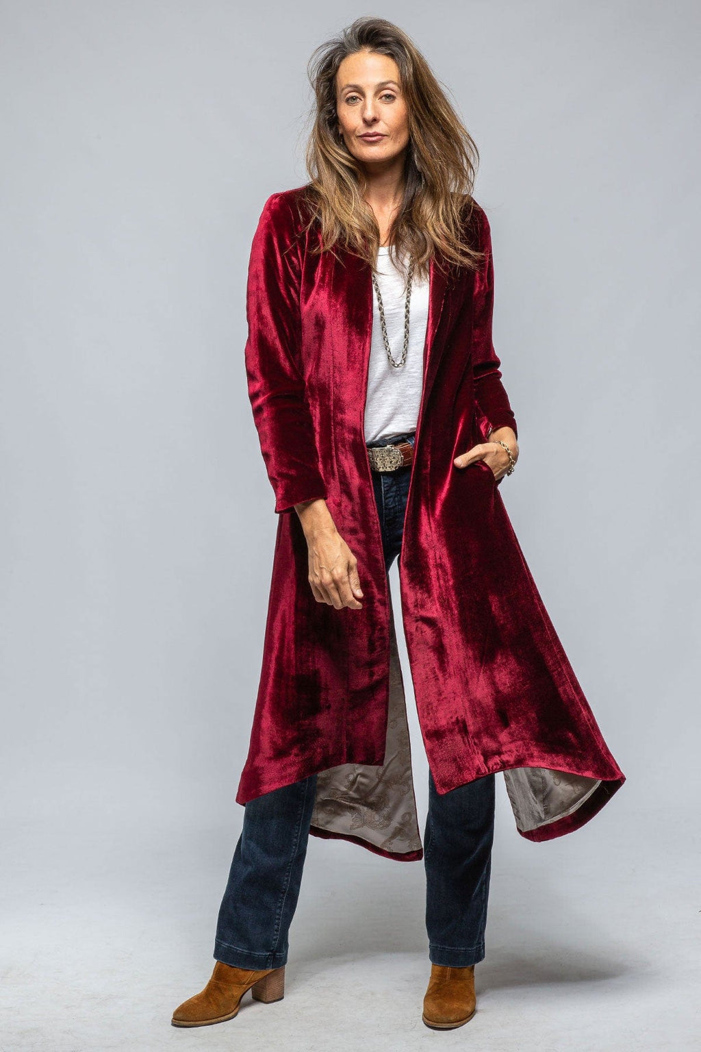Velvet maxi coat Clearance