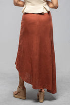T.ba Minorca Diagonal Hem Linen Skirt In Brick | Ladies - Skirts