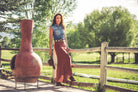 Minorca Diagonal Hem Linen Skirt In Brick - AXEL'S