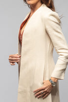 Morgana Long Coat In Heavy Linen Creamy - AXEL'S