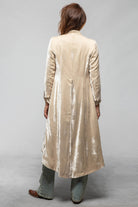 T.ba Morgana Long Silk Velvet Coat In Ivory Pearl Ladies - Tailored - Jackets