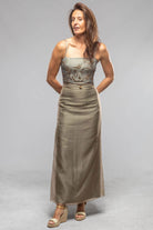 Olite Chiffon Embroidered Bustier In Teal - AXEL'S