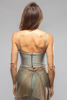 Olite Chiffon Embroidered Bustier In Teal - AXEL'S