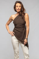 Palma Asymmetrical Powin Top In Chocolate - AXEL'S