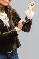 T.ba Perth Short Silk Velvet Jacket In Dark Moss Ladies - Tailored - Jackets