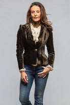 T.ba Perth Short Silk Velvet Jacket In Dark Moss Ladies - Tailored - Jackets