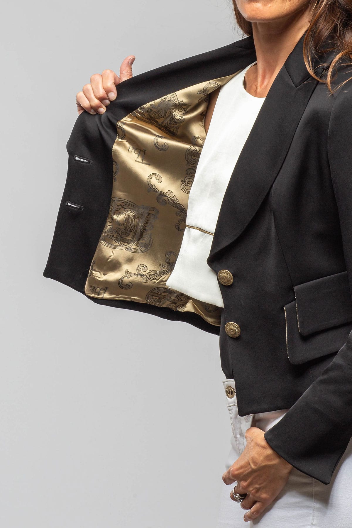 T.ba Sevilla Jacket In Black Sharkskin Ladies - Tailored - Jackets