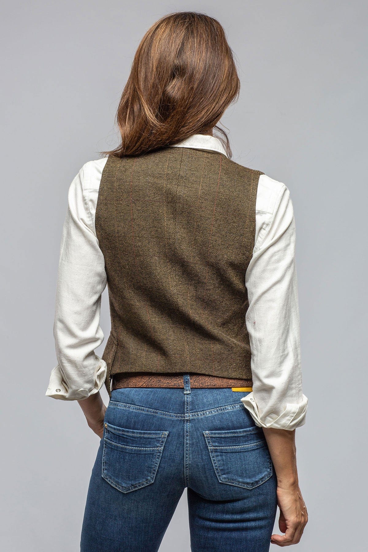 Sonnet Vest In Herringbone Tweed - AXEL'S