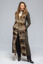 St. Petersburg Long Fur Trimmed Coat In Tweed - AXEL'S