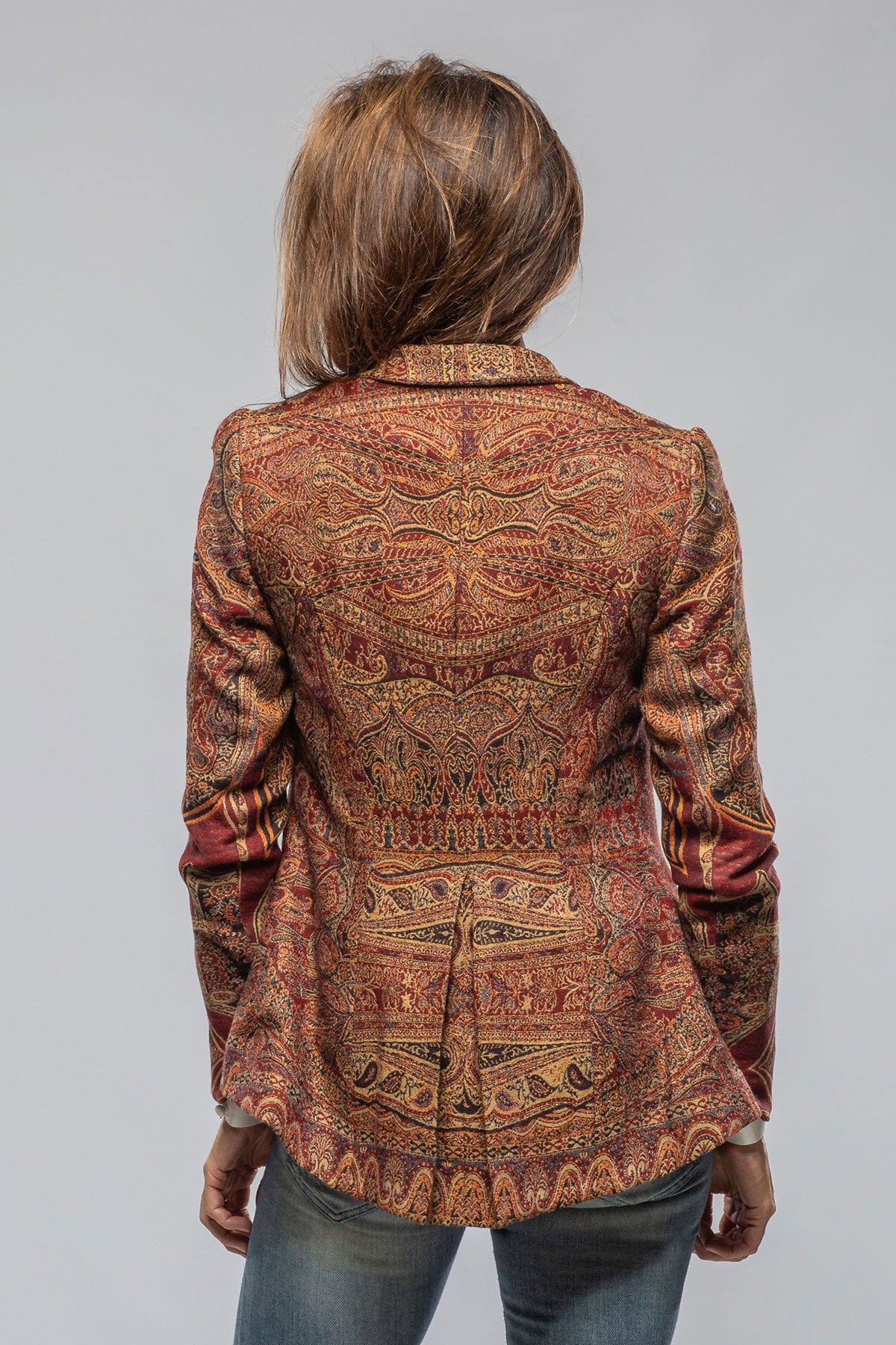 Sullavan Jacket In Burgundy Paisley Jacquard - AXEL'S