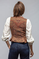 Tavira Paisley Jacquard Vest In Burgundy - AXEL'S