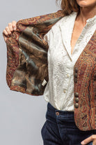 Tavira Paisley Jacquard Vest In Burgundy - AXEL'S