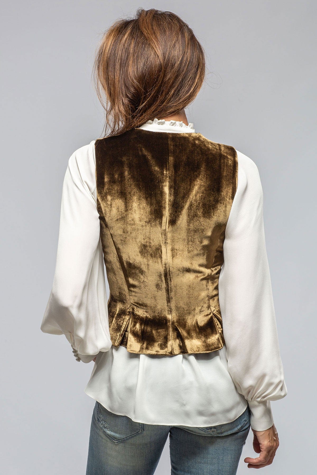 Tiana Velvet Vest In Khaki - AXEL'S