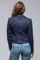 T.ba Verdi Cropped Jacket In Blue Herringbone | Ladies - Tailored - Jackets