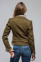 Verdi Cropped Jacket In Herringbone Tweed - AXEL'S