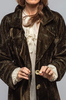 T.ba Yorkshire Oversized Velvet Coat In Dark Moss Print Ladies - Tailored - Jackets