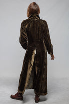 T.ba Yorkshire Oversized Velvet Coat In Dark Moss Print Ladies - Tailored - Jackets