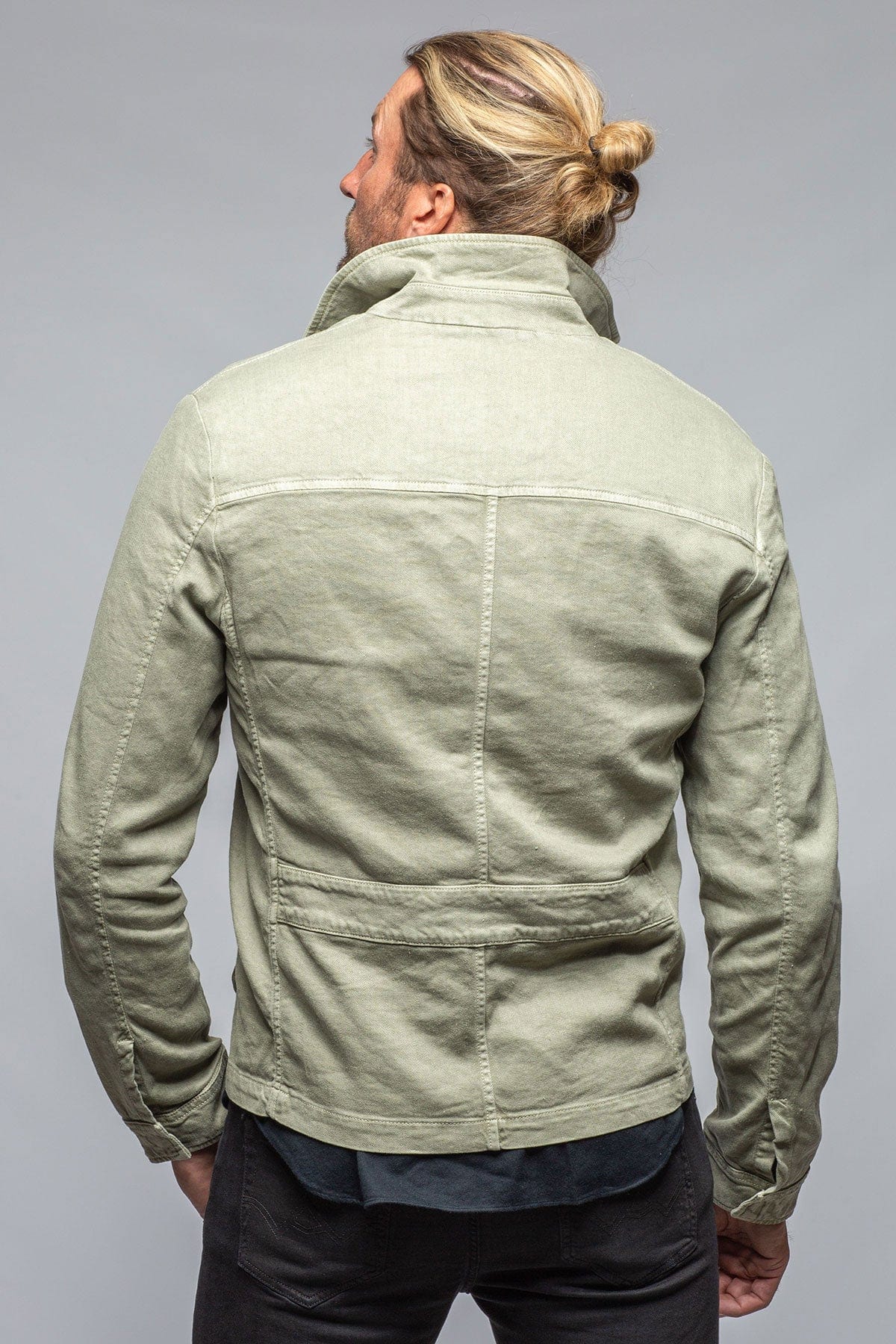 Callen Cotton Linen Jacket In Sage - AXEL'S
