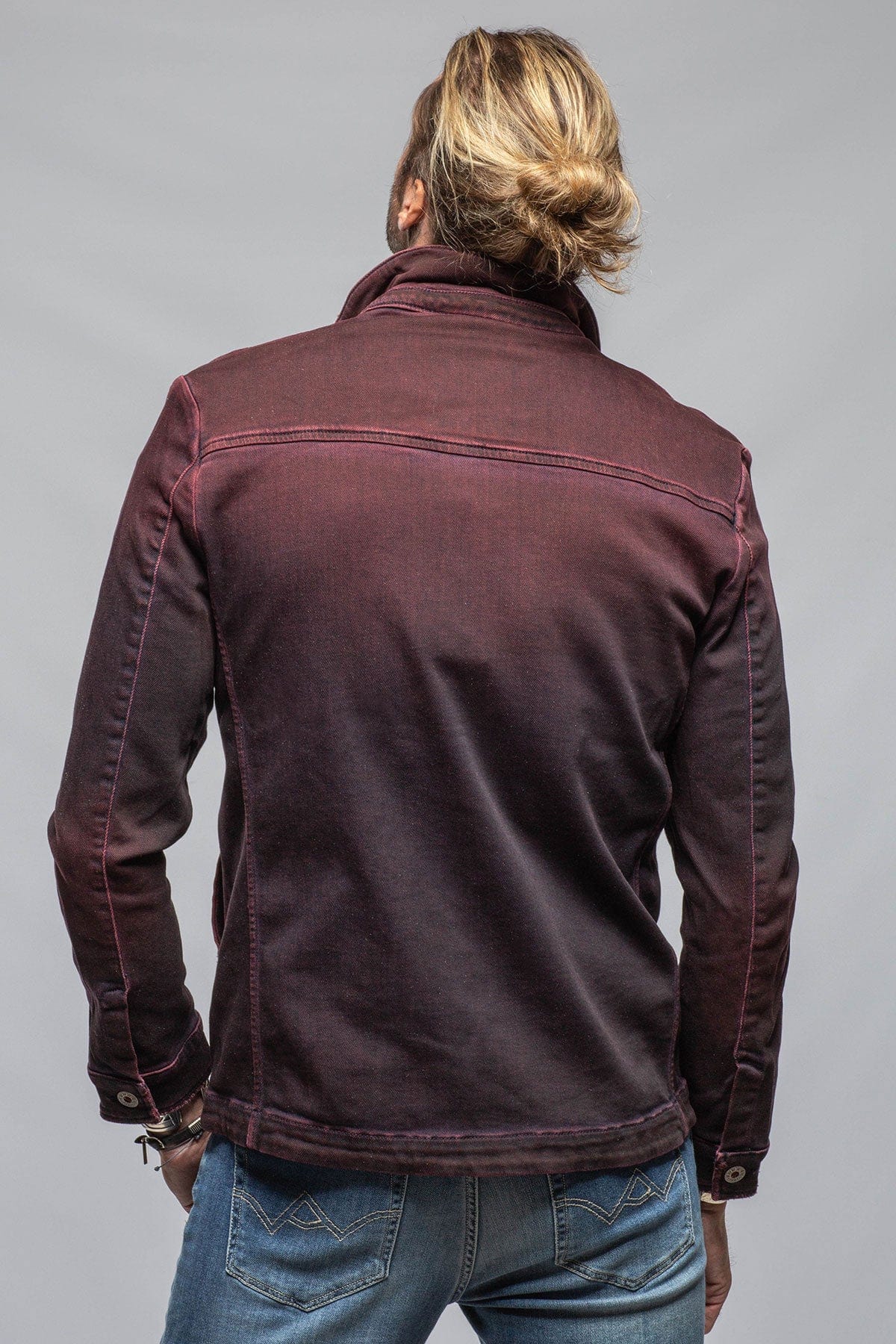 Chase Denim Jacket In Bordeaux - AXEL'S