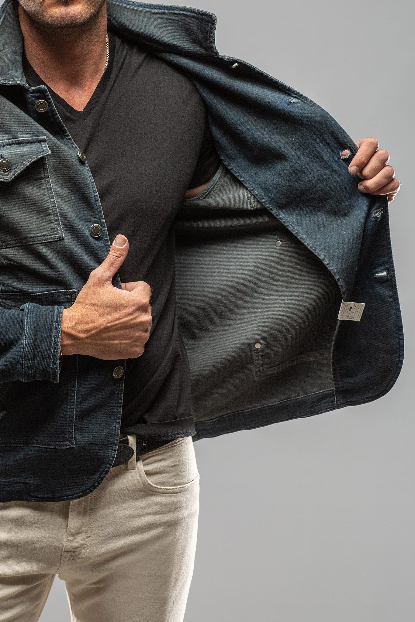 Chase Denim Jacket In Anthracite - AXEL'S