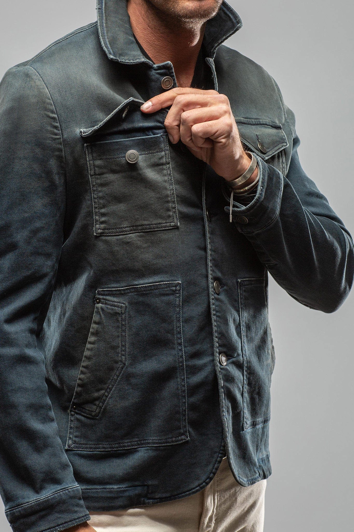 Chase Denim Jacket In Anthracite - AXEL'S