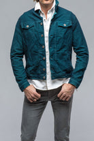 Walker Moleskin Jean Jacket In Petrolio/Blue - AXEL'S