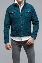 Walker Moleskin Jean Jacket In Petrolio/Blue - AXEL'S