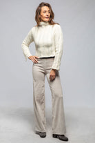 Tania Cropped Baby Alpaca Sweater In Ivory - AXEL'S