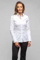 Naomi Tuxedo Collar Shirt In White - AXEL'S