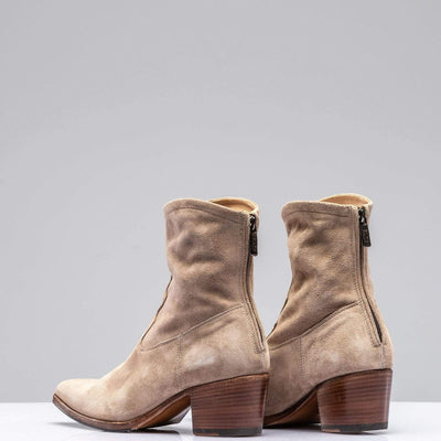 Diletta Suede Western Boot In Taupe - AXEL'S