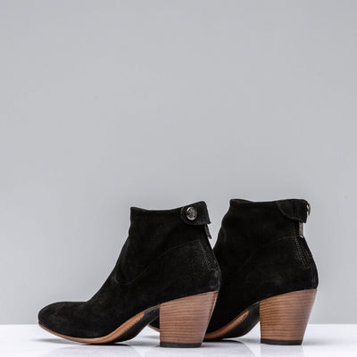 Eliana Suede Ankle Boot In Black - AXEL'S