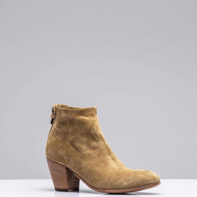 Eliana Suede Ankle Boot In Taupe - AXEL'S