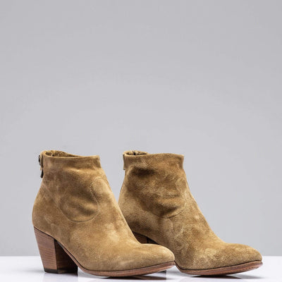 Eliana Suede Ankle Boot In Taupe - AXEL'S
