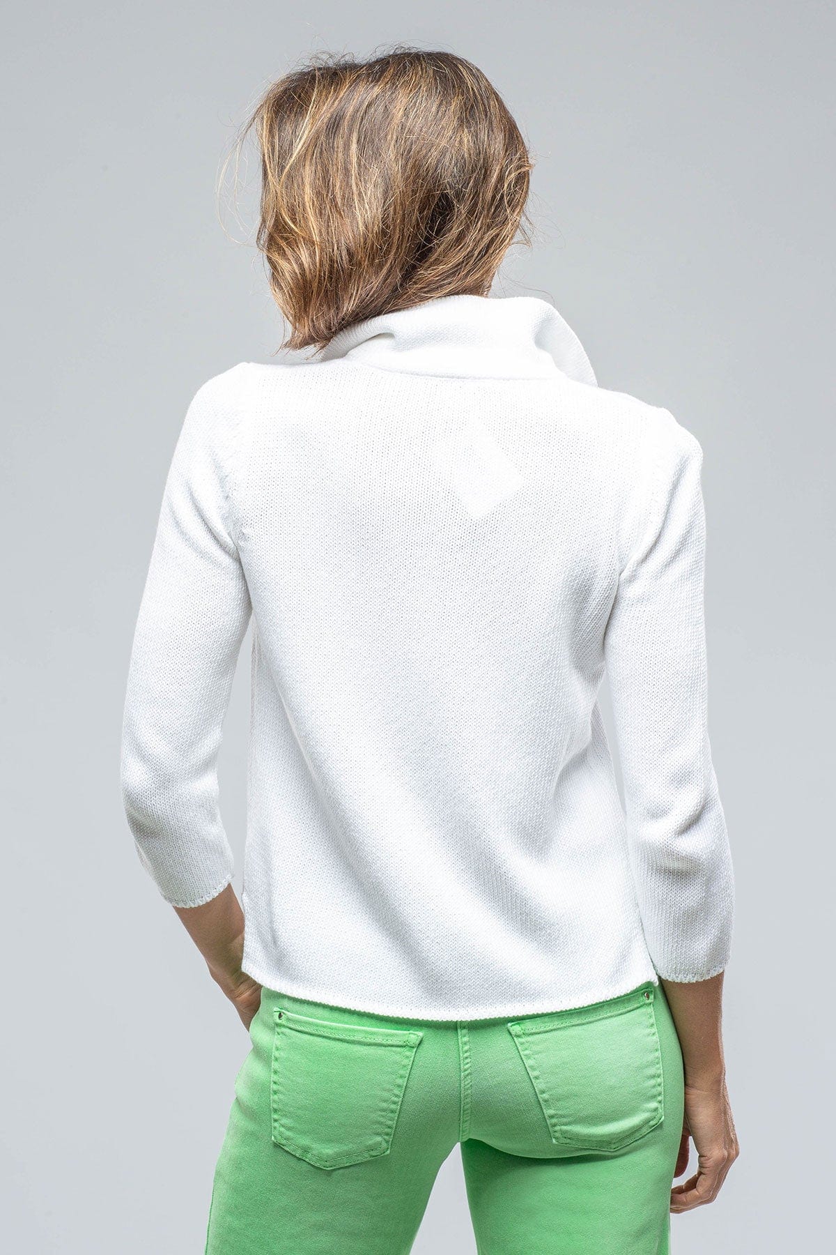 Crete Zip Sweater In White