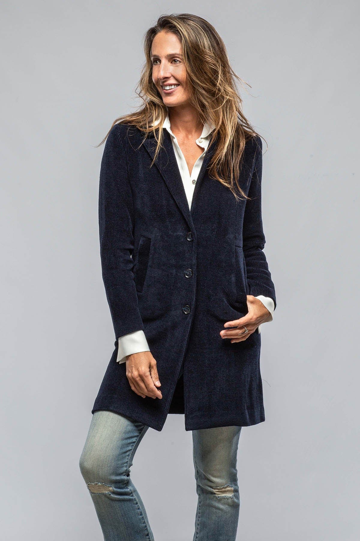 Ludovica Cord Jacket In Navy