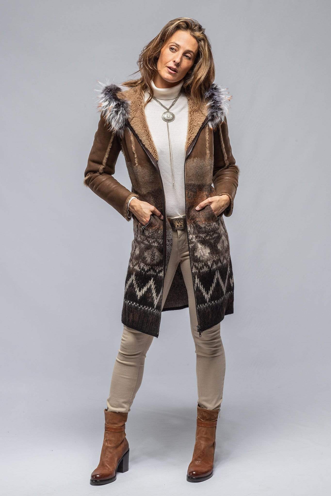 Sioux Shearling Knit Coat - AXEL'S