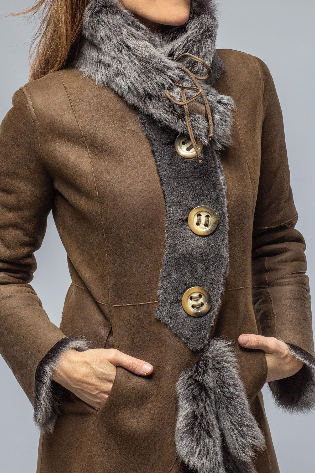 ☆関税込☆PARTIMENTO★REVERSIBLE SUEDE SHEARLING MAXI COAT★ Long reversible faux shearling coat | Women's coats | Pedro