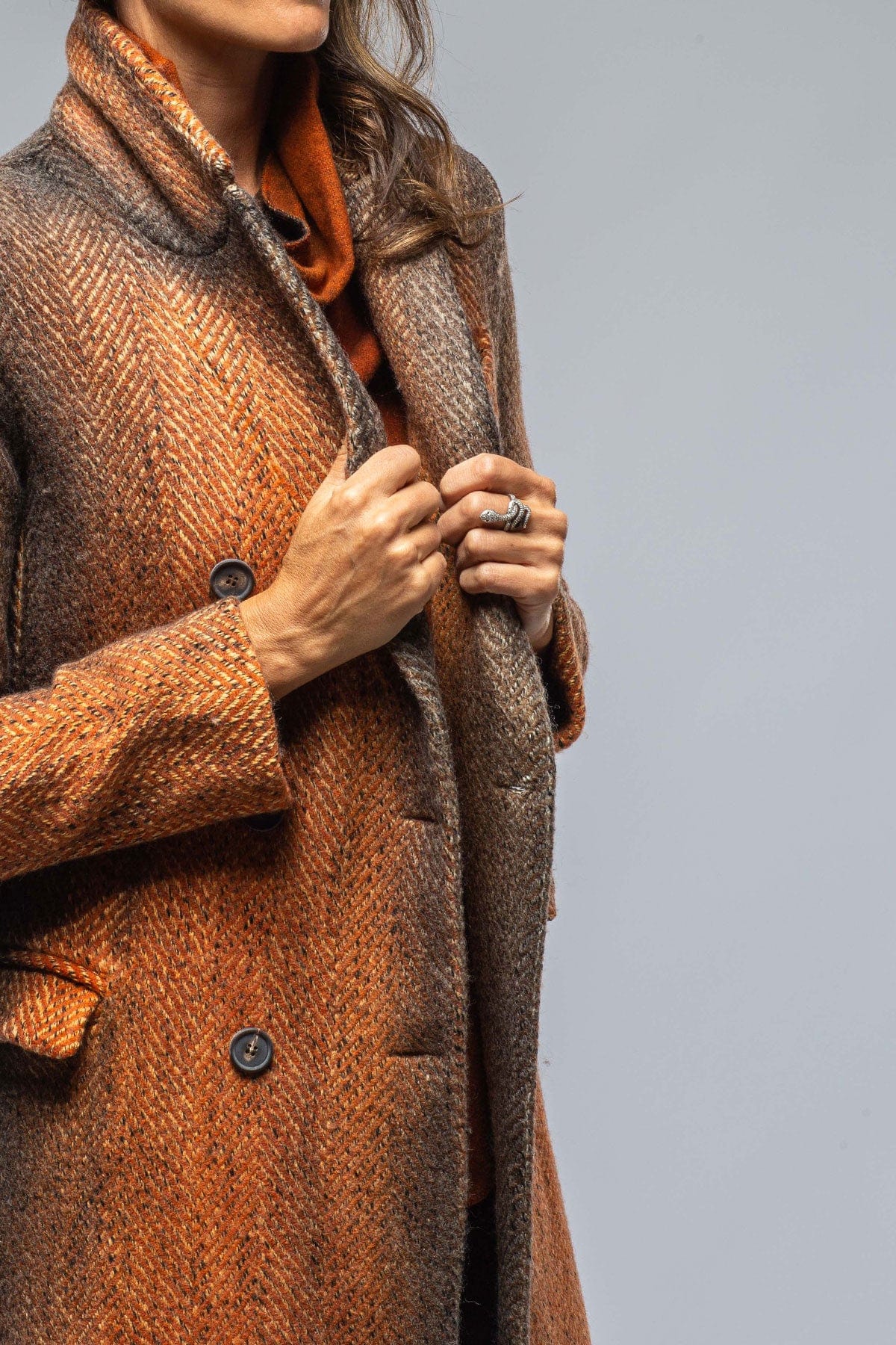 Rust long hot sale coat