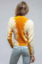 Chiara Cropped V-Neck Cardigan W/ Stains In Yellow - AXEL'S