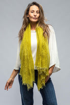 Hand Painted Cashmere Scarf In Lichen - AXEL'S