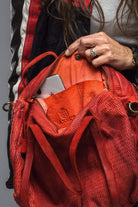 Tessere Leather Duffle In Red - AXEL'S