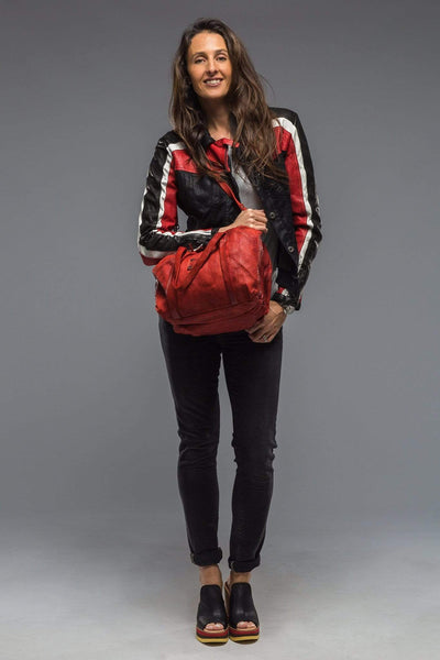 Tessere Leather Duffle In Red - AXEL'S