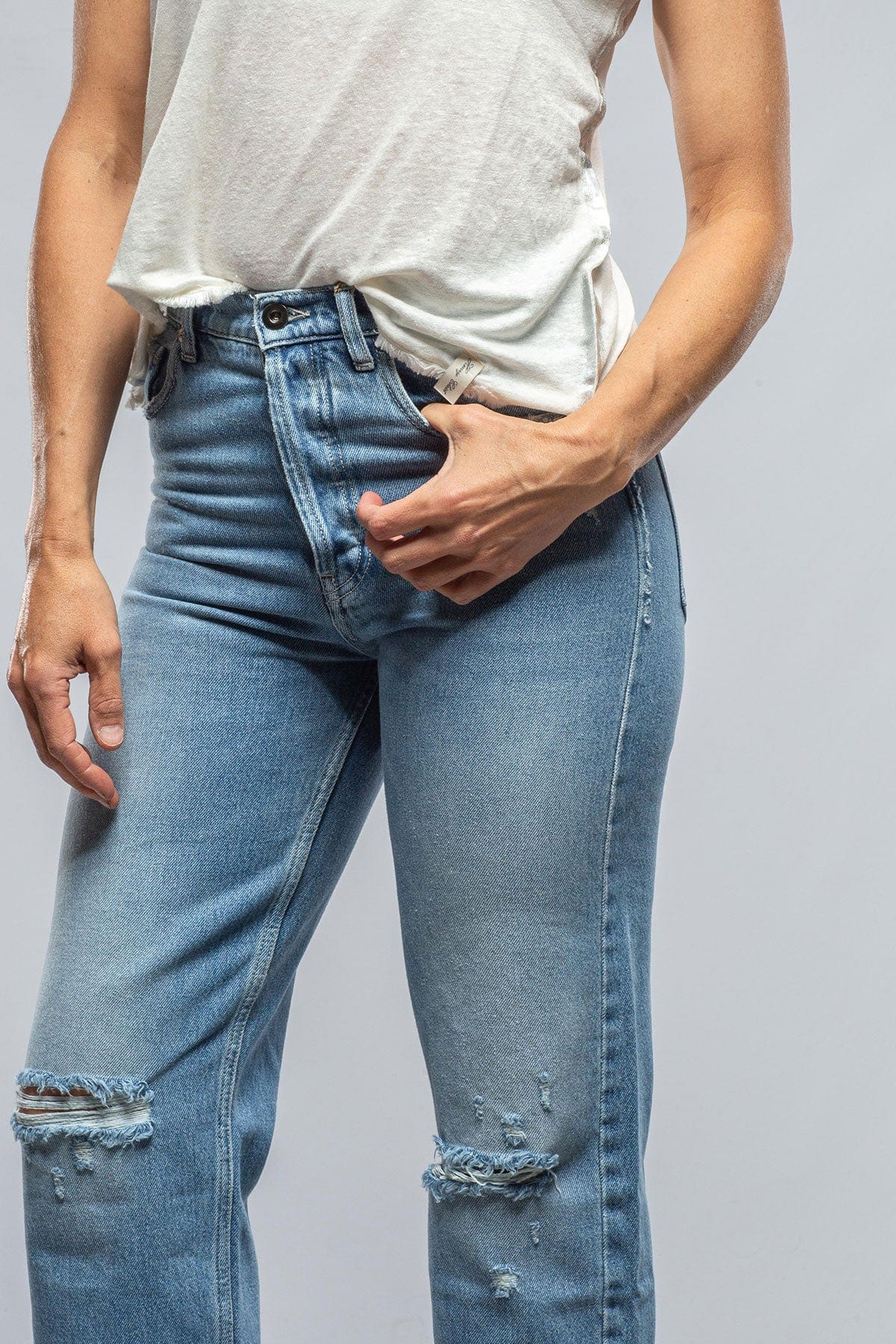Alessandra Ripped Denim in Glacier - AXEL'S