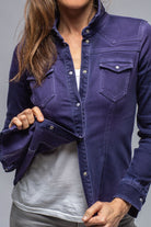 Maddi Fitted Western Snap Shirt In Blueberry - AXEL'S