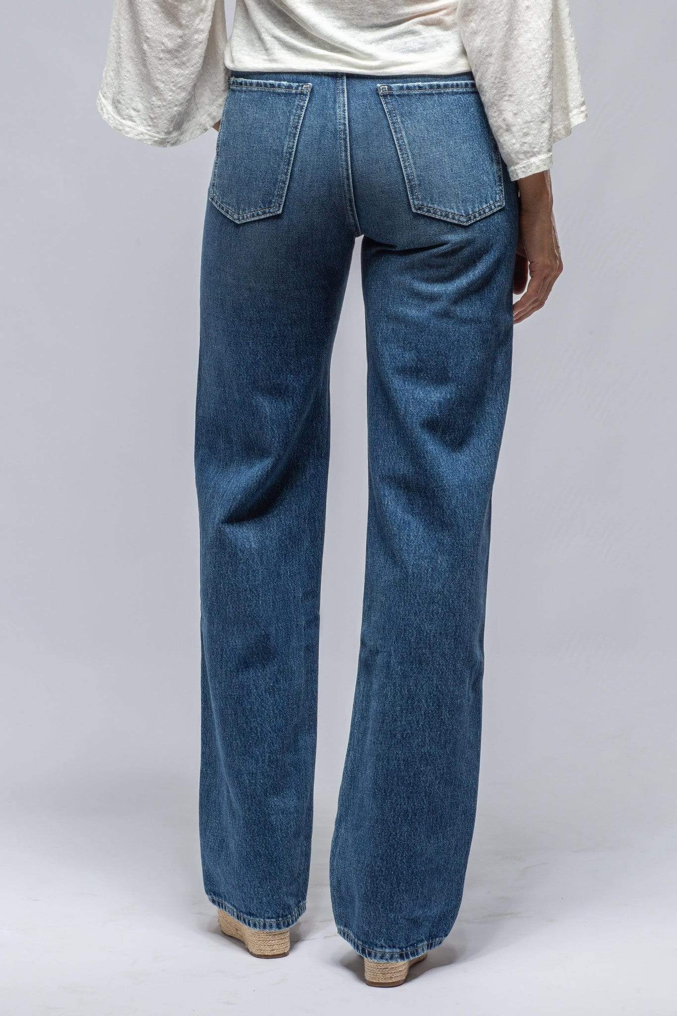 Martina High Rise Wide Leg Jean In Mid Blue - AXEL'S