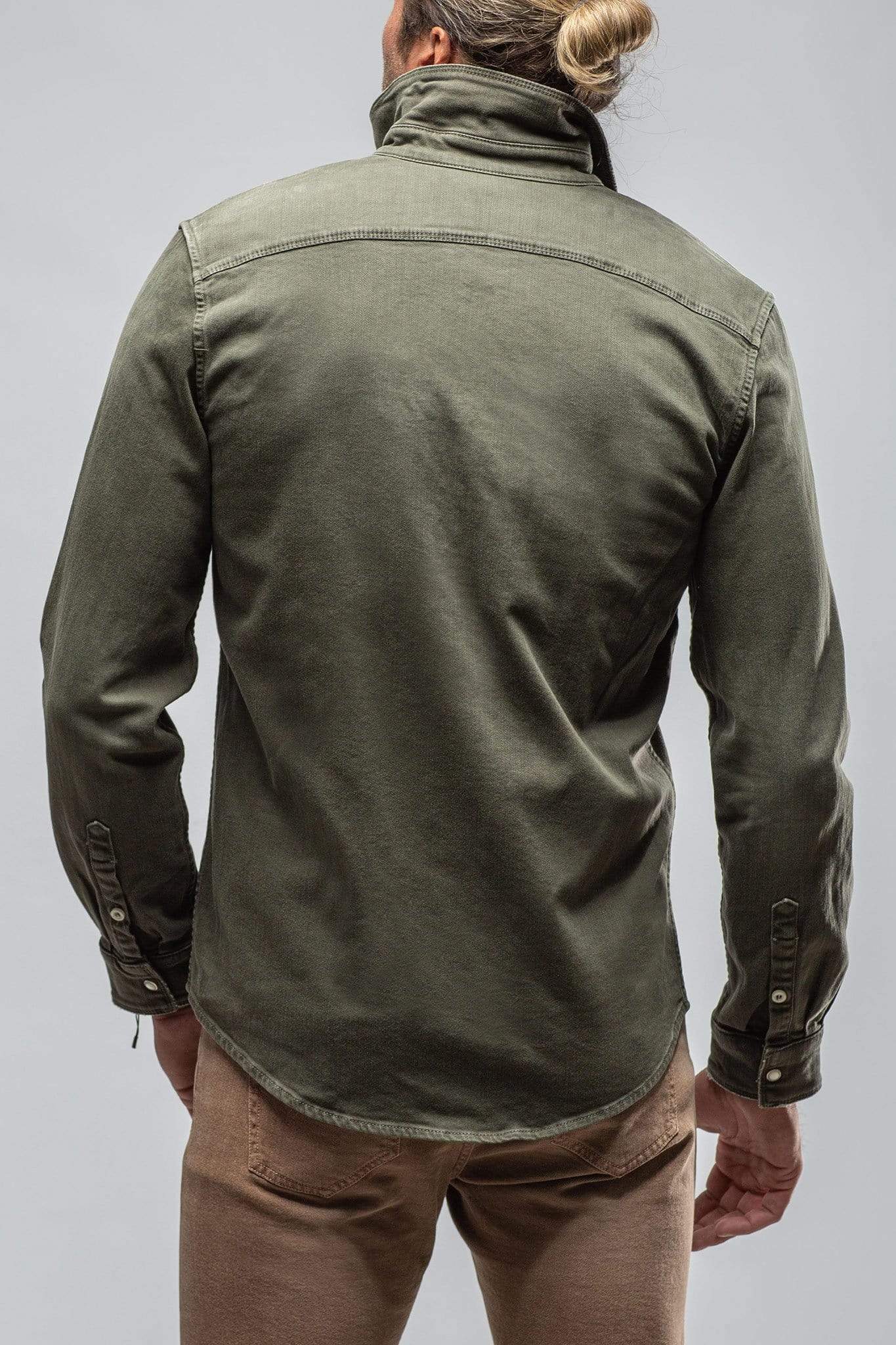 Axels Premium Denim Axel's Ranger Denim Snap Shirt In Army – AXEL'S