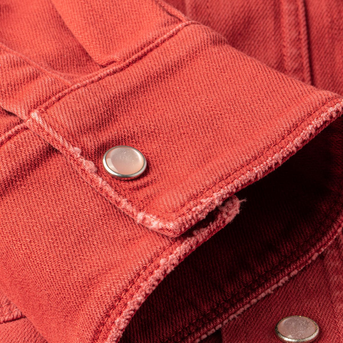 Ranger Denim Snap Shirt In Corallo - AXEL'S