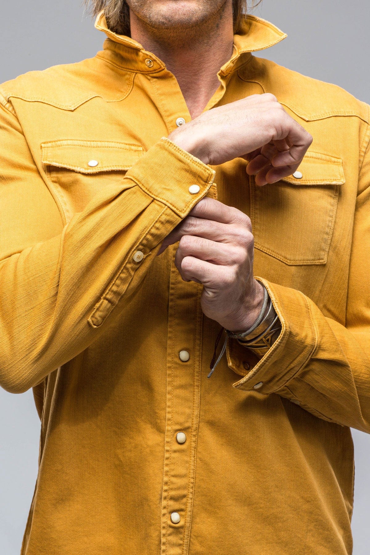 Ranger Denim Snap Shirt In Curcuma - AXEL'S
